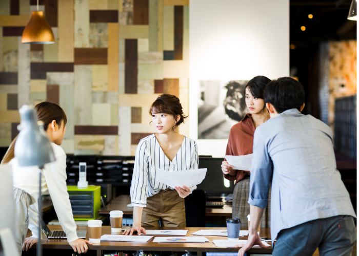 チームミーティングでGrowthSurveyの結果を確認